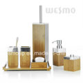Accessoires de bain en bambou blanc lavé en couleur (WBB0304B)